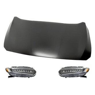 Replacement - 3-Piece Kit (Driver and Passenger Side Headlights, Hood Panel) (Standard Line)