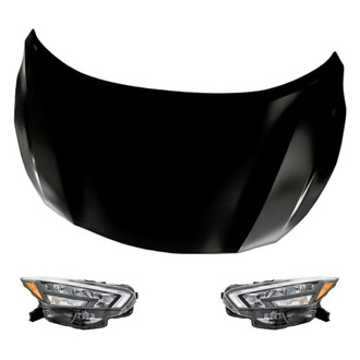 Replacement - 3-Piece Kit (Driver and Passenger Side Headlights, Hood Panel) (Standard Line)