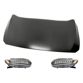 Replacement - 3-Piece Kit (Driver and Passenger Side Headlights, Hood Panel) (Standard Line)