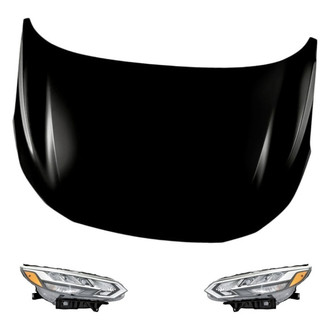 Replacement - 3-Piece Kit (Driver and Passenger Side Headlights, Hood Panel) (Standard Line)