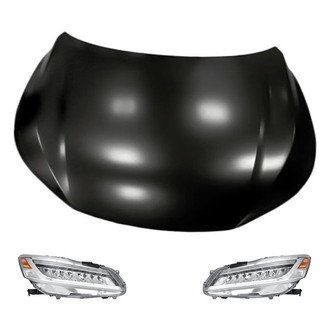 Replacement - 3-Piece Kit (Driver and Passenger Side Headlights, Hood Panel) (Standard Line)