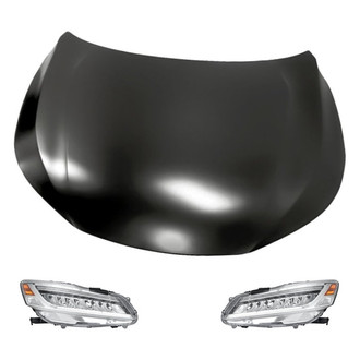 Replacement - 3-Piece Kit (Driver and Passenger Side Headlights, Hood Panel) (Standard Line)