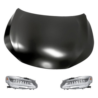 Replacement - 3-Piece Kit (Driver and Passenger Side Headlights, Hood Panel) (Standard Line)