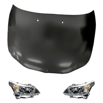 Replacement - 3-Piece Kit (Driver and Passenger Side Headlights, Hood Panel) (Standard Line)