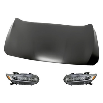 Replacement - 3-Piece Kit (Driver and Passenger Side Headlights, Hood Panel) (Standard Line)