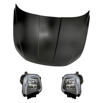 Replacement - 3-Piece Kit (Driver and Passenger Side Headlights, Hood Panel) (Standard Line)