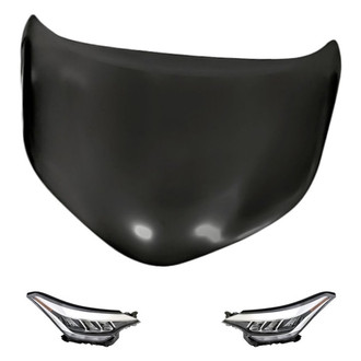 Replacement - 3-Piece Kit (Driver and Passenger Side Headlights, Hood Panel) (Standard Line)