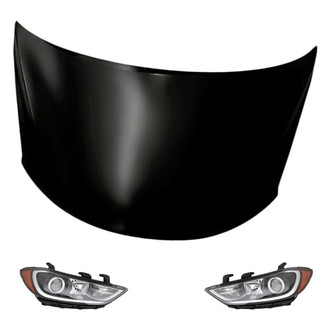 Replacement - 3-Piece Kit (Driver and Passenger Side Headlights, Hood Panel) (Standard Line)
