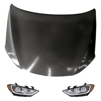 Replacement - 3-Piece Kit (Driver and Passenger Side Headlights, Hood Panel) (Standard Line)