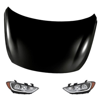 Replacement - 3-Piece Kit (Driver and Passenger Side Headlights, Hood Panel) (Standard Line)