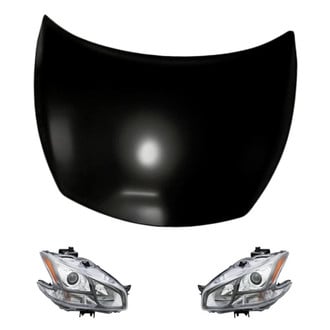 Replacement - 3-Piece Kit (Driver and Passenger Side Headlights, Hood Panel) (Standard Line)