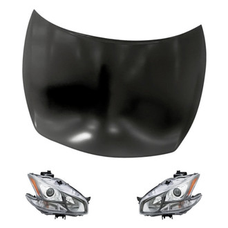 Replacement - 3-Piece Kit (Driver and Passenger Side Headlights, Hood Panel) (Standard Line)