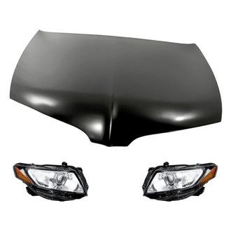 Replacement - 3-Piece Kit (Driver and Passenger Side Headlights, Hood Panel) (Standard Line)