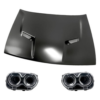 Replacement - 3-Piece Kit (Driver and Passenger Side Headlights, Hood Panel) (Standard Line)