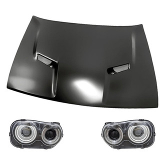 Replacement - 3-Piece Kit (Driver and Passenger Side Headlights, Hood Panel) (Standard Line)