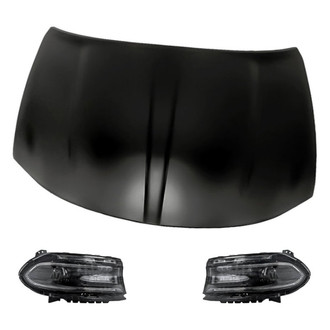 Replacement - 3-Piece Kit (Driver and Passenger Side Headlights, Hood Panel) (Standard Line)