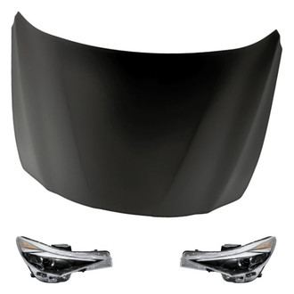 Replacement - 3-Piece Kit (Driver and Passenger Side Headlights, Hood Panel) (Standard Line)