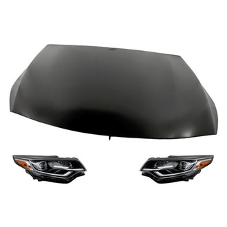 Replacement - 3-Piece Kit (Driver and Passenger Side Headlights, Hood Panel) (Standard Line)