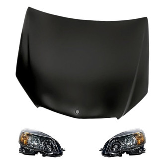 Replacement - 3-Piece Kit (Driver and Passenger Side Headlights, Hood Panel) (Standard Line)