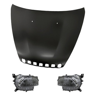 Replacement - 3-Piece Kit (Driver and Passenger Side Headlights, Hood Panel) (Standard Line)