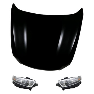 Replacement - 3-Piece Kit (Driver and Passenger Side Headlights, Hood Panel) (Standard Line)