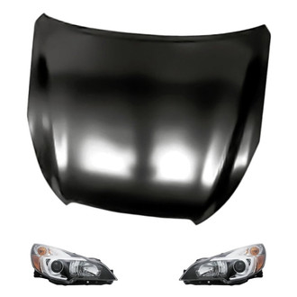 Replacement - 3-Piece Kit (Driver and Passenger Side Headlights, Hood Panel) (Standard Line)