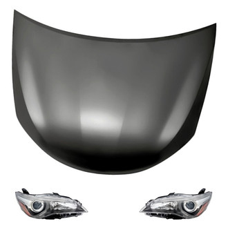 Replacement - 3-Piece Kit (Driver and Passenger Side Headlights, Hood Panel) (Standard Line)