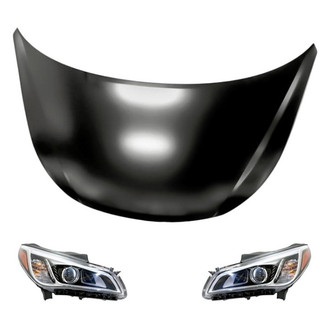 Replacement - 3-Piece Kit (Driver and Passenger Side Headlights, Hood Panel) (Standard Line)