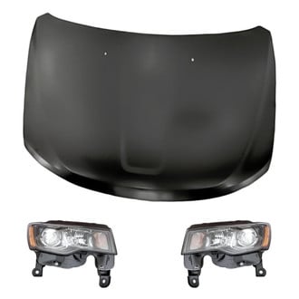 Replacement - 3-Piece Kit (Driver and Passenger Side Headlights, Hood Panel) (Standard Line)