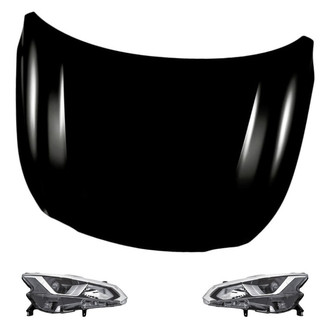 Replacement - 3-Piece Kit (Driver and Passenger Side Headlights, Hood Panel) (Standard Line)