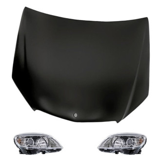 Replacement - 3-Piece Kit (Driver and Passenger Side Headlights, Hood Panel) (Standard Line)