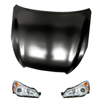 Replacement - 3-Piece Kit (Driver and Passenger Side Headlights, Hood Panel) (Standard Line)