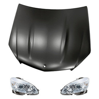 Replacement - 3-Piece Kit (Driver and Passenger Side Headlights, Hood Panel)