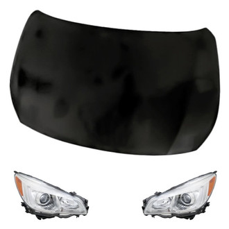Replacement - 3-Piece Kit (Driver and Passenger Side Headlights, Hood Panel) (Standard Line)