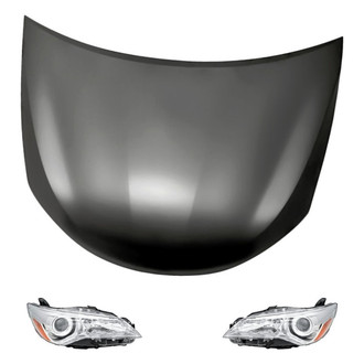 Replacement - 3-Piece Kit (Driver and Passenger Side Headlights, Hood Panel) (Standard Line)