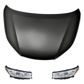Replacement - 3-Piece Kit (Driver and Passenger Side Headlights, Hood Panel) (Standard Line)