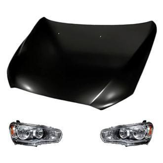 Replacement - 3-Piece Kit (Driver and Passenger Side Headlights, Hood Panel) (Standard Line)
