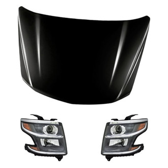 Replacement - 3-Piece Kit (Driver and Passenger Side Headlights, Hood Panel) (Standard Line)