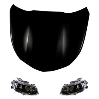 Replacement - 3-Piece Kit (Driver and Passenger Side Headlights, Hood Panel) (Standard Line)
