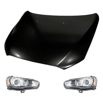 Replacement - 3-Piece Kit (Driver and Passenger Side Headlights, Hood Panel) (Standard Line)