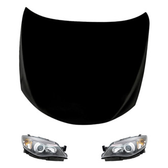 Replacement - 3-Piece Kit (Driver and Passenger Side Headlights, Hood Panel) (Standard Line)