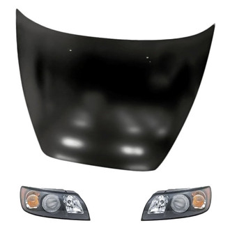 Replacement - 3-Piece Kit (Driver and Passenger Side Headlights, Hood Panel) (Standard Line)