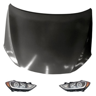 Replacement - 3-Piece Kit (Driver and Passenger Side Headlights, Hood Panel) (Standard Line)