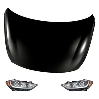 Replacement - 3-Piece Kit (Driver and Passenger Side Headlights, Hood Panel) (Standard Line)