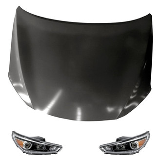 Replacement - 3-Piece Kit (Driver and Passenger Side Headlights, Hood Panel) (Standard Line)