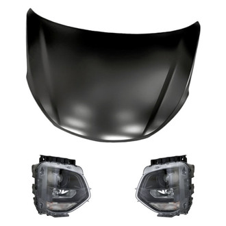 Replacement - 3-Piece Kit (Driver and Passenger Side Headlights, Hood Panel) (Standard Line)
