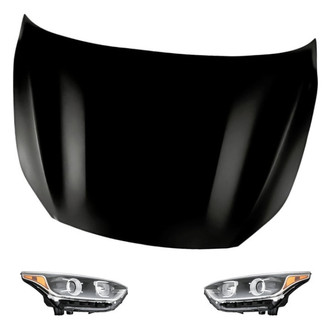Replacement - 3-Piece Kit (Driver and Passenger Side Headlights, Hood Panel) (Standard Line)
