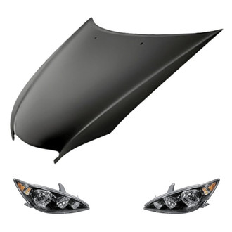 Replacement - 3-Piece Kit (Driver and Passenger Side Headlights, Hood Panel) (Standard Line)