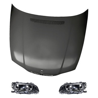 Replacement - 3-Piece Kit (Driver and Passenger Side Headlights, Hood Panel) (Standard Line)