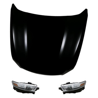 Replacement - 3-Piece Kit (Driver and Passenger Side Headlights, Hood Panel) (Standard Line)